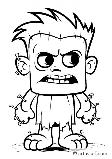 Page de coloriage du monstre de Frankenstein